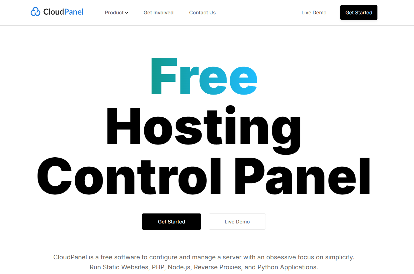 CloudPanel - CPanel 대신 사용할만 무료 웹 호스팅 제어판 소프트웨어